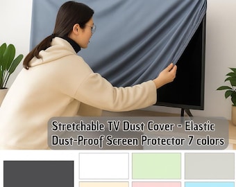 Funda elástica para TV de 32 a 85 pulgadas, color sólido, tela a prueba de polvo y protección solar