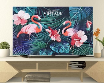 Funda de TV moderna y resistente al polvo para pantallas de 32 a 80", diseño colgante con protección solar.