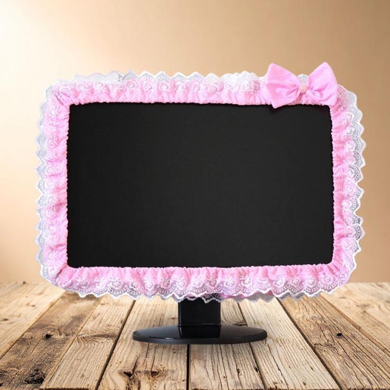Decorative Lace Computer Monitor Cover With Bow and Handy Pen Pocket - Etsy