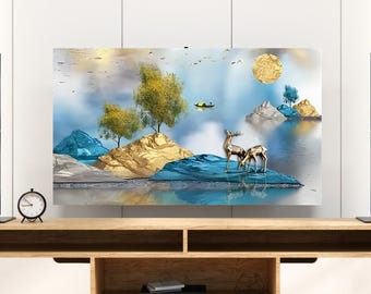 Cubierta suave a prueba de polvo para TV con pantallas LCD de 32 a 60", estilo decorativo para el hogar.