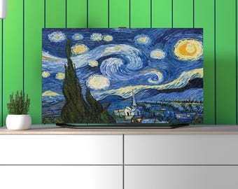 Funda antipolvo para TV Starry Night para pantallas de 24 a 85 pulgadas, decoración artística para el hogar.