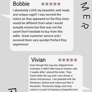 May include: A customer review graphic featuring two white text boxes with the word CUSTOMER at the top and REVIEW at the bottom. The first box is from Bobbie, and the second is from Vivian, both including five-star ratings and written feedback.