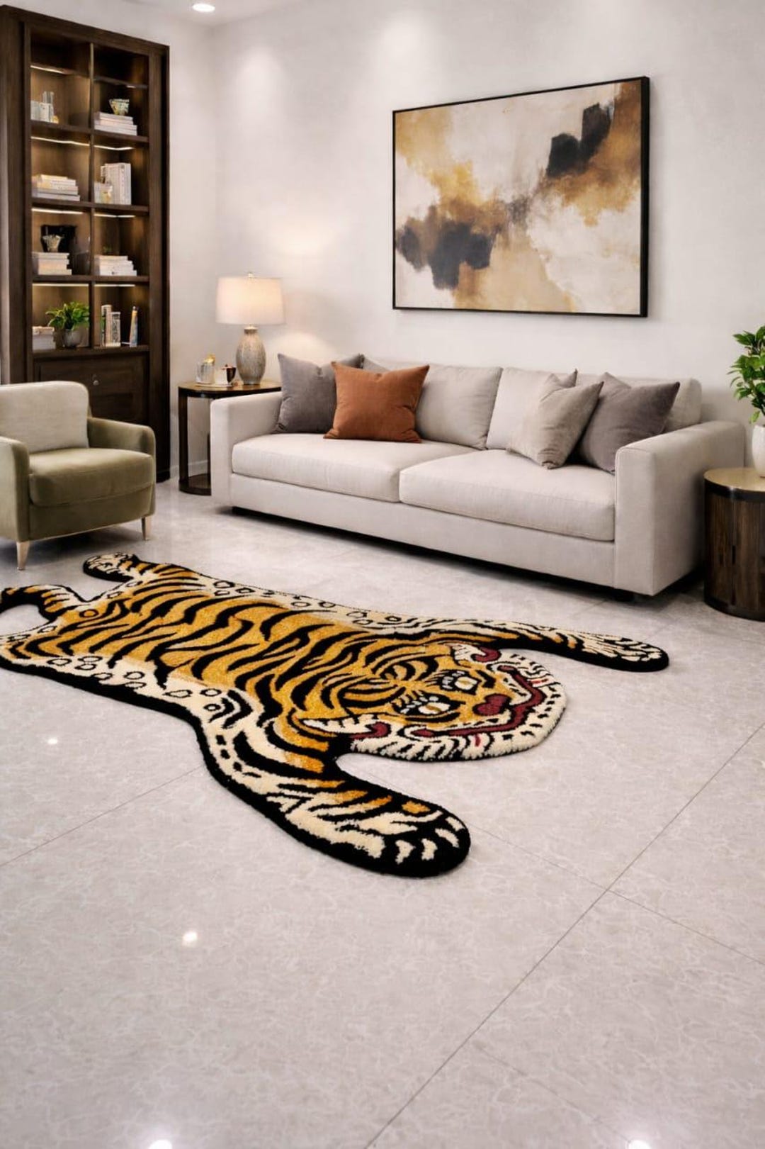 Anteater Rug Hand Tufted Tibetan Tiger Wool Rug - Animal Shape Area Rug for Living ...