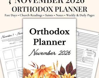 November 2026 Orthodox Planner | Monthly Liturgical Planner | Digital PDF