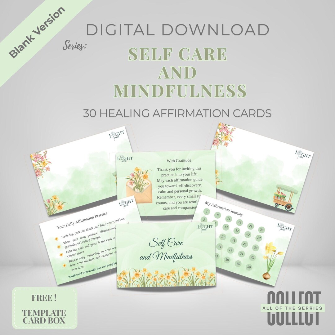 Healing Affirmation Cards - Self Care and Mindfulness (blank Version ...