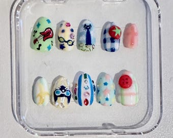 Custom Painted Press-On Gel Nails