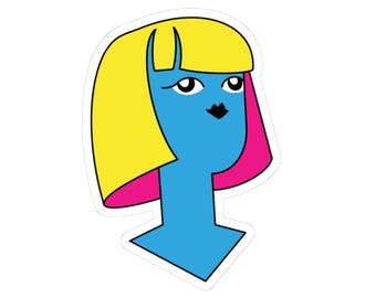 CMYK Lady 3 - Sticker