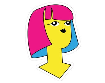 CMYK Lady 1 - Sticker