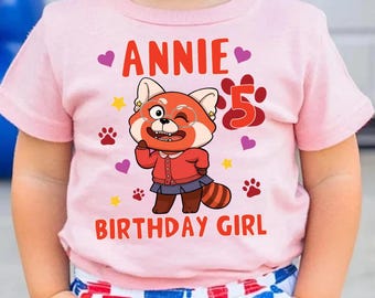 Custom Turning Red Birthday Shirt, Disney Red Panda and Friends Tee, Matching Disney Family Trip Outfit, Disney Birthday Party