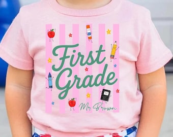 Camiseta personalizada con el nombre del profesor, camiseta para profesor de primaria, camiseta personalizada con el espíritu escolar, camiseta personalizada con foto para primaria, regreso a clases, regalo para profesores