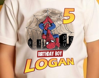 Camiseta de cumpleaños de Spidey y sus increíbles amigos, camiseta personalizada de cumpleaños familiar de Marvel, Spider-Man fantasma, viaje familiar a Disney