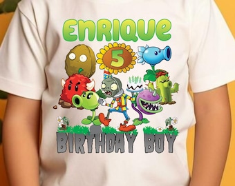 Personalized Plants vs Zombies Birthday Shirt, Raglan Family Matching, Custom Family Birthday Party Tee, Gift For Boys