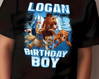 Ice Age Family Matching Shirt, Disney Custom Family Trip Tee, Manny Boy, Manny Dad Birthday Party, Ellie Mom, Scrat and Acorn