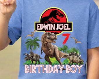 Personalized Dinosaur Birthday Shirt, Custom Age Birthday, Birthday Party, Boy Dinosaur, Three Rex 3rd Birthday TShirt
