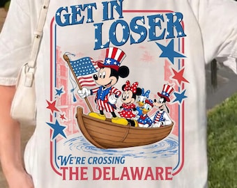 Mickey and Friends America 250th Anniversary Shirt, 4th Of July, USA Flag Tee, 1776 2026 250th Celebrates, Get in Loser We’re Crossing
