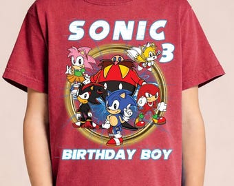 Super Sonic Birthday T Shirt, The Hedgehog Theme Party, Matching Family Tee, Sonic Birthday Toddler, Custom Name