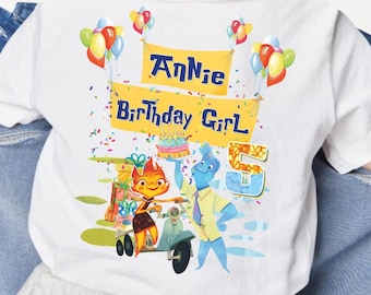 Personalized Elemental Birthday Unisex Shirt, Ember And Wade Birthday Tee, Elemental Family Trip, Disneyland Birthday Party, Custom Name