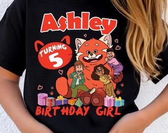 Custom Turning Red Birthday Shirt, Disney Red Panda and Friends Tee, Matching Disney Family Trip Outfit, Disney Birthday Party