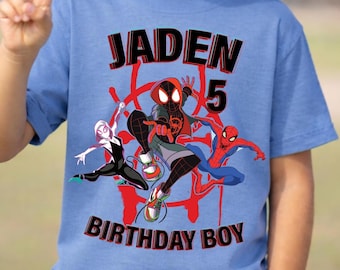 Spidey and His Amazing Friends Birthday Shirt, Personalized Marvel Birthday Family Matching Tee, Ghost Spider, Disney Family Trip