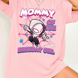 Personalized Spider Gwen Shirt, Spider Birthday Girl Tee, Spidey And Her Friends Family, Ghost Spider, Custom Kids Birthday image 5