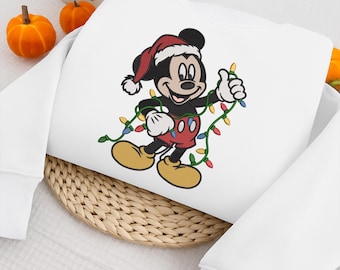 Christmas Mini And Mouse Embroidery Design, Holiday Light Pattern, Cute Festive Duo Stitch File, Winter Decor, Xmas Embroidery Pattern