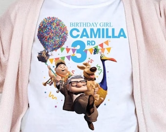 Up Disney Birthday Shirt , Custom Birthday Tees, Disney Up Party theme TShirt, Disney Family Matching, Walt Disney World