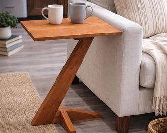 Mid-Century Modern Cherry Side Table | Handcrafted Solid Wood Accent Table