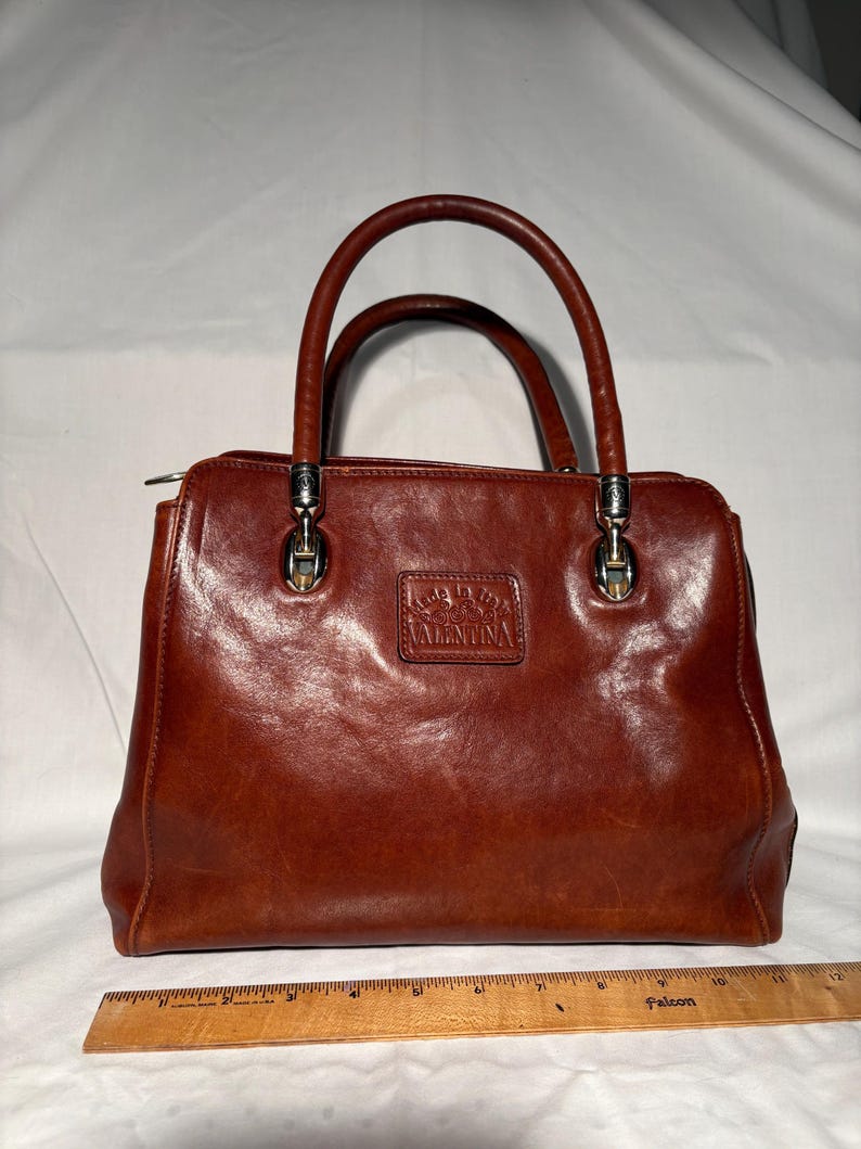 sac cartable en cuir vintage Valentina fabriqué en Italie image 1