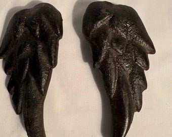 Pair of cast iron angel wings by Jan Barboglio