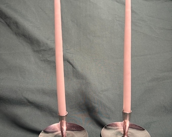 Vintage pair of silverplate candleholders Berg Denmark