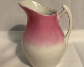 Vintage pink ombre glaze porcelain creamer