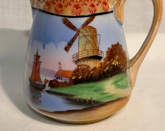Vintage ceramic Japanese Chikaramachi luster ware creamer