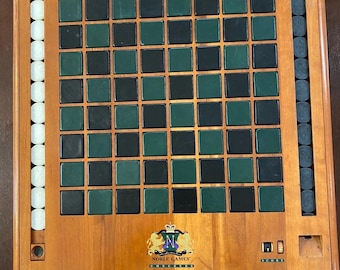 Vintage wood and leather checkerboard by Noble Games
