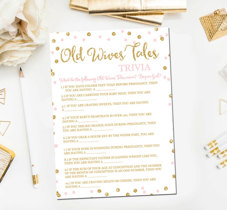 Old Wives Tales Baby Shower Game Baby Shower Game Etsy