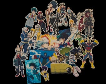 Hero School Anime Stickers- Waterproof, Scratch Resistant Stickers for Laptops, Notebooks, Water Bottles, etc.