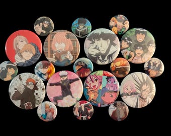 Anime Pin Button Pack - Custom Pins for backpacks, jackets, hats, etc.