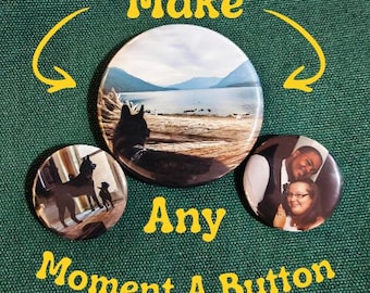 Custom Photo Pinback Buttons – Personalized Party Favors