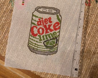 DIET COKE w LIME needlepoint canvas