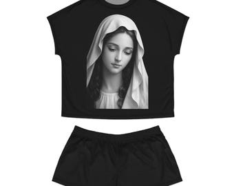 Conjunto de pijama curto da Virgem Maria | Roupa de dormir feminina