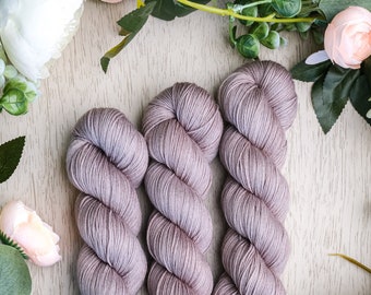 Smol Bean, The Littlest Fox, Hand Dyed Yarn, Taupe Grey Tonal Yarn