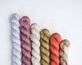 Hand Dyed Yarn, Sock Yarn Minis, Spring Hues Bundle