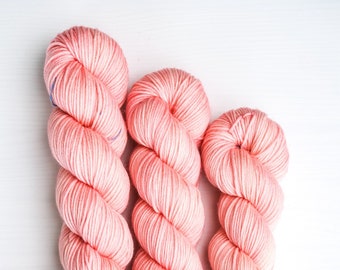 Hand Dyed Yarn, Light Pink Tonal Yarn, DK, OOAK
