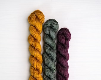 Hand Dyed Yarn, Sock Yarn Minis, By the Path Collection Bundle