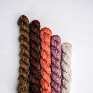 Hand Dyed Yarn, Sock Yarn Minis, Warm Hues Bundle