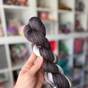 Hand Dyed Yarn, Dark Browns Variegated Yarn, OOAK