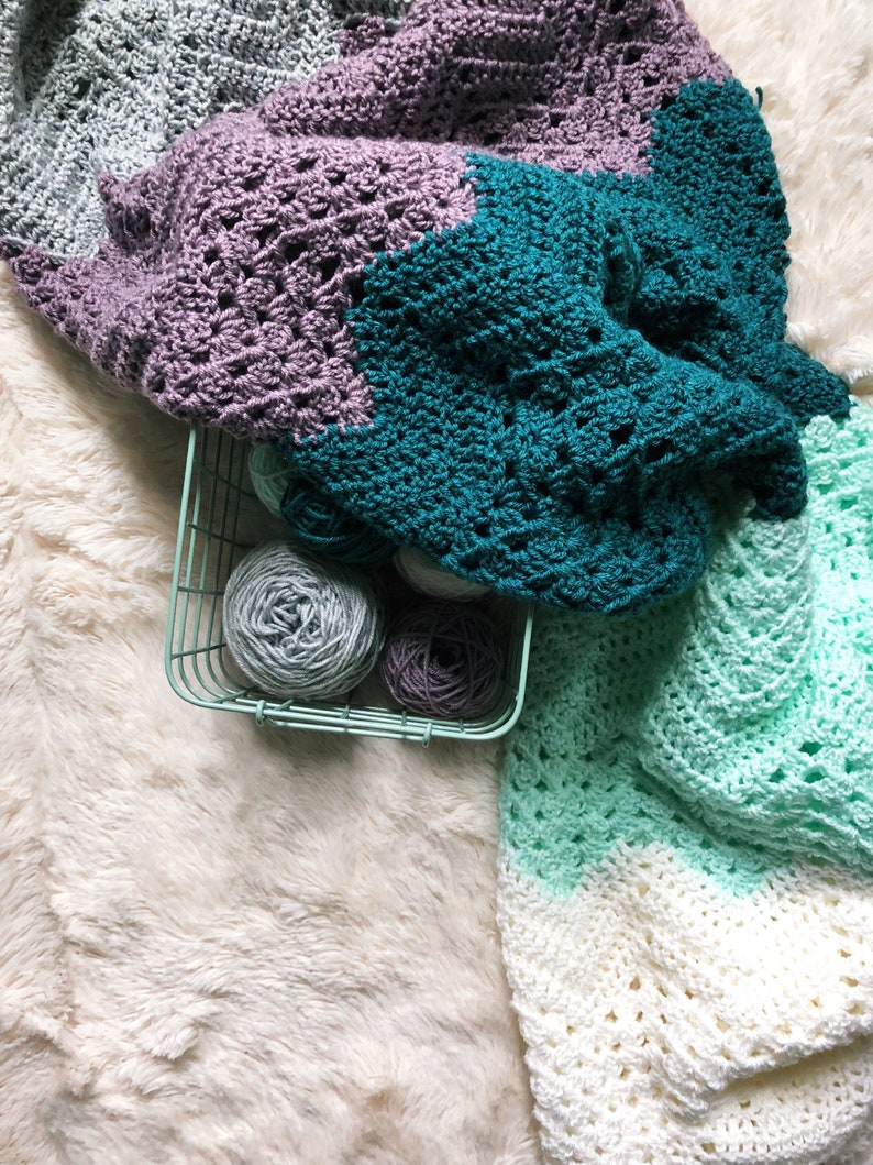 Crochet Afghan Blanket Crochet Chevron Blanket Crochet Lap Blanket Crochet Striped Blanket Crochet Baby Blanket Baby Blanket Crochet