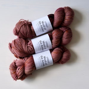 Hand Dyed Wool of the Andes Yarn, Purples Variegated, Worsted, OOAK