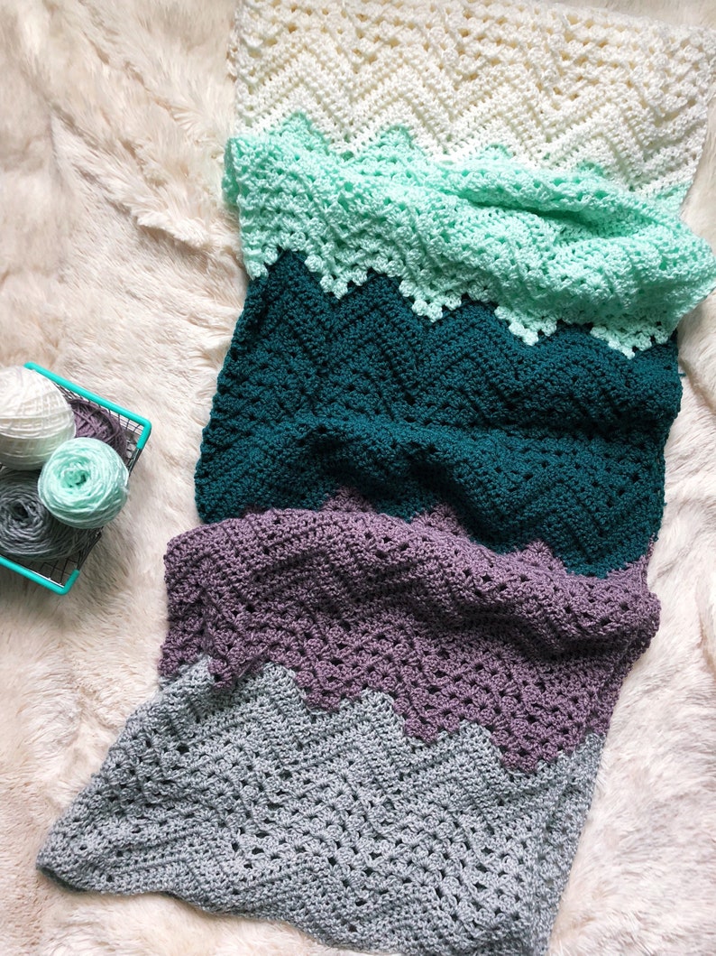 Crochet Afghan Blanket Crochet Chevron Blanket Crochet Lap Blanket Crochet Striped Blanket Crochet Baby Blanket Baby Blanket Crochet
