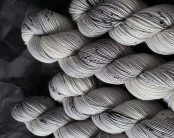 Hand Dyed Yarn, Grey Speckled Yarn, Feathers on His Feet