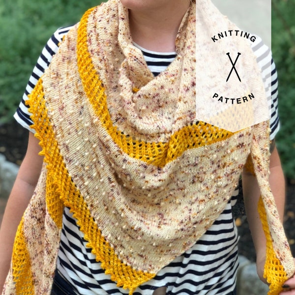 Women's Knit Lace Shawl Pattern, Knitted Wrap, PDF Pattern, Karlina Shawl